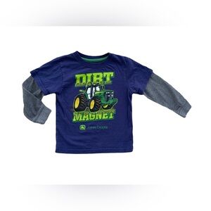 John Deere Size 3T Dirt Magnet Tractor Layered Tee